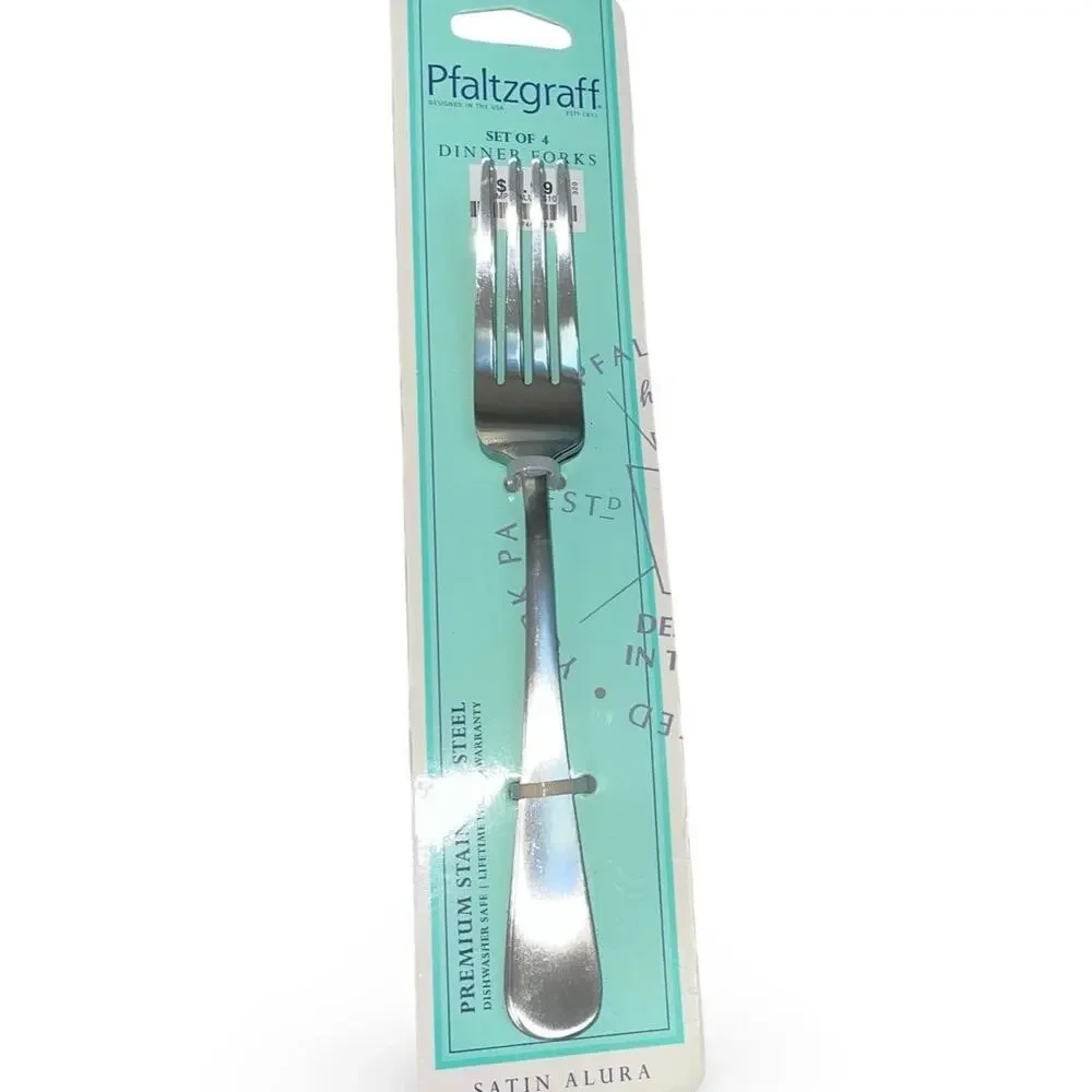 Pfaltzgraff Satin Alura Premium Stainless Steel Dinner Forks Set of 4 5322469